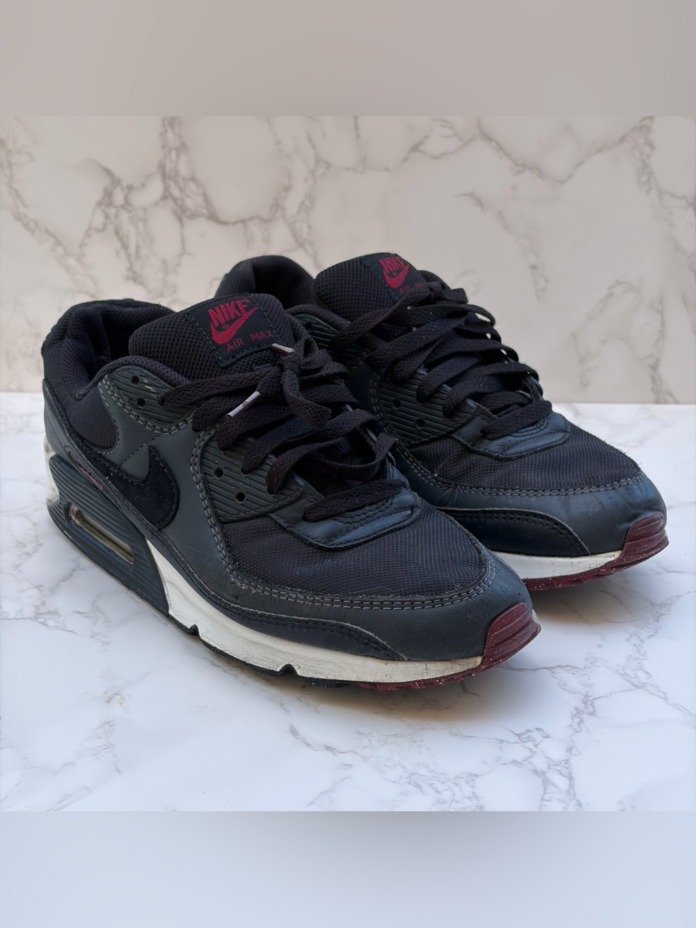 Nike Air Max 90 Anthracite Team Red DQ4071-001, US Men size 10.5 Sneakers Shoes